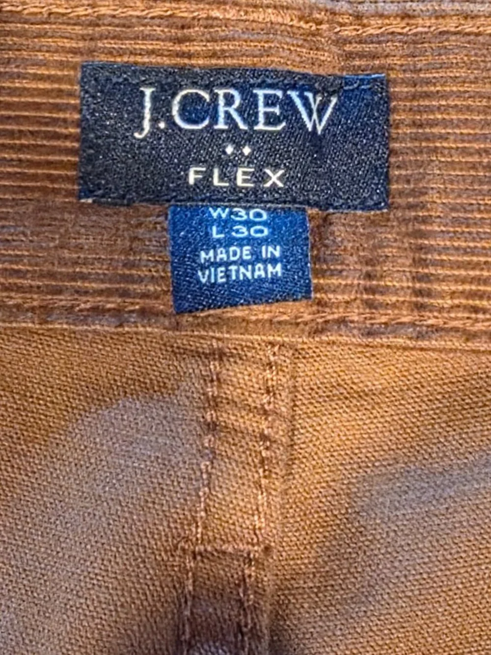 J.Crew Slim-Fit Flex Corduroy Pant / Size 30x30 / Brown / Style J7334